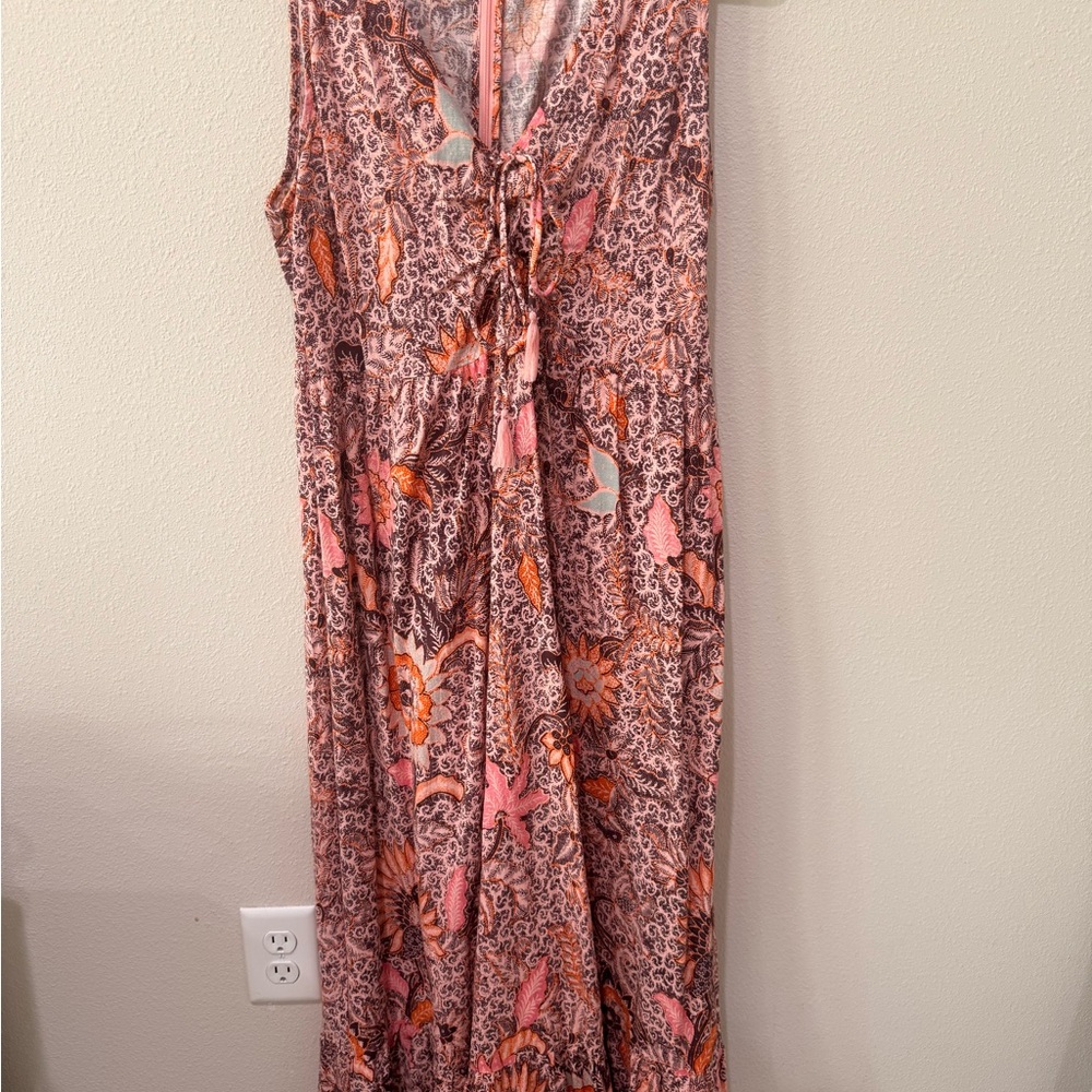 Madewell Pink and Orange Paisley Midi Dress